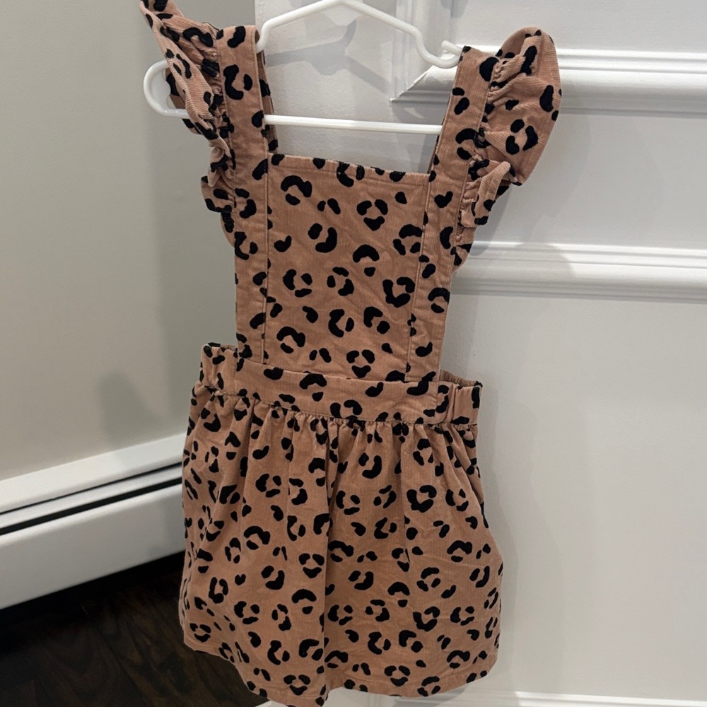 Tucker Brown Leopard Print Kids Overalls